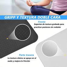 Tapete de Yoga Antideslizante y Cómodos, Yoga Mat para Ejercicio de Buena Calidad y Ecológicos, Tapete Yoga Antiderrapante de Suavecito y Grueso, Deporte Colchoneta Fitness Alfombrilla para Yoga de Grosor - Negro - Ver 11
