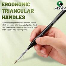 10pcs Marie's Miniature Different Sizes Model Synthetic Paint Brushes Kit, Micro Detail Paintbrush Set With Triangular Handles, Small Fine Brushes For Acrylic, Oil, Watercolor & Paint By Number, Figurine, Art Supplies For Artists & Hobbyists - one-size - View 3