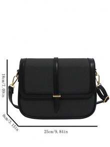 1个女士新款轻便便携高品质小方包，配有可调节肩带，适合购物、通勤、工作、单肩和斜挎。 - 黑色 - 查看 9