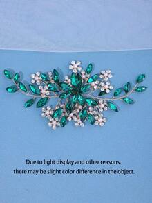 1 chiếc băng đô cài tóc thủ công đính pha lê sang trọng, quà tặng cho phụ nữ, cô dâu, đám cưới, tiệc tùng, phụ kiện ngày Valentine. - màu xanh lá - Xem 3