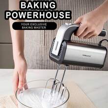 SOKANY 6651 Multi-Function Hand Mixer, Whisk, Electric Mixer. 800W High Power | 2-In-1 Design, Dual Beaters | Heat-Resistant Stainless Steel | 5-Speed Adjustment. Suitable For Quickly Whipping Cream And Egg Whites, As Well As Kneading Dough. An Essential Kitchen Tool And Baking Appliance. - EU C Type Plug(220-240V) - View 7