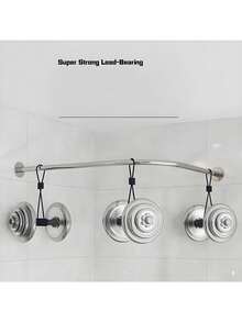 1根可调节不锈钢L型浴帘杆，可伸缩不锈钢L型浴帘轨道，弧形浴帘杆，无需钻孔安装，适用于浴室、浴缸、服装店、浴帘杆，L型黑色、不锈钢、白色浴帘杆，不锈钢转角浴帘杆，适用于浴室、浴缸、服装店、私人空间 - 彩色 - 查看 6