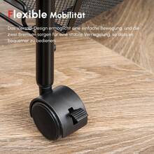 HOMCOM Rolling Trolley, Serving Cart With 4 Shelves And 5 Baskets, Storage Cart With Handle For Kitchen And Living Room In Black Steel