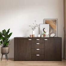 1米/3米/5米胡桃木纹背景装饰橱柜、桌椅翻新壁纸 - 棕色 - 查看 3