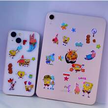 SpongeBob SquarePants 新款卡通贴纸，防水可重复使用贴纸书 - 彩色 - 查看 5