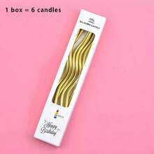 36/18/12/6pcs-Birthday Cake Candles, 6pcs/Box, Cake Decoration, Spiral Candles, Curve Candles, Gold Candles, Silver Candles, Twist Candles, Arch Candles, Suitable For Birthdays, Weddings, Festivals, Party Supplies - Multicolor - View 9