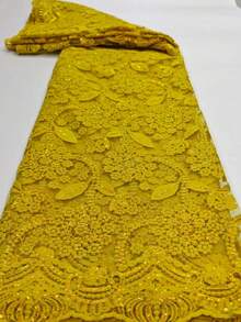 1 Yard /5 Yard 2026 New Embroidered African Lace Fabric Bright White Velvet Fiber Fabric Lace French Silk Screen Cloth Lace Suitable For Wedding Parties And Dances To Show Elegant 3D Flower Patterns Suitable For DIY Crafts Decal Embroidery Fabric Supports Cutting And Needs Dry Cleaning (There Are Many Colors To Choose From) - Multicolor - View 7