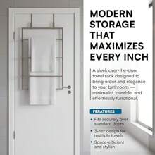Over-The-Door 3-Tier Towel Rack BTH-08458 Satin Nickel - SatinNickel - Xem 2