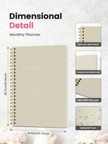 BUBU 1本2026年计划本，附赠贴纸，A5简约每日计划本，设计简洁，100页，经久耐用，适合个人使用、预算规划、返校用品、办公用品，是送给男士的完美礼物，也是圣诞袜填充物。 - 彩色 - 查看 5