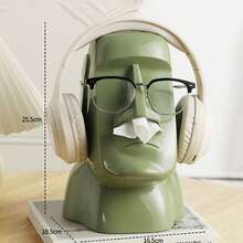 1个创意摩艾石像纸巾盒，高端装饰纸巾架，适用于客厅、茶几、餐桌、浴室纸巾架 - 摩艾石像紙巾盒 - 查看 13