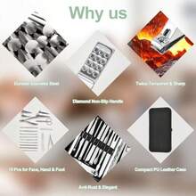 XAPY 19 In 1 Manicure Set And Nail Cs Kit Essional Stains Steel Groing Kit For Wen And Men Cplete Nail Care Tools With Travel Case Ideal For Toenail Pedicure He Use Or Travel Black - 銀色 - 查看 6