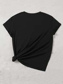 Men&Women's Hello 2026 Happy New Year T-Shirt - Red With Golden Lettering & Confetti Print, Loose-Fit Casual Round Neck Short Sleeve Top For 2026 Celebrations, New Year'S Eve Party Outfit, Spring Summer Fall Comfortable Casual Attire (Goodbye 2025 Hello - Black - View 3