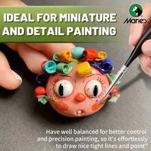 10pcs Marie's Miniature Different Sizes Model Synthetic Paint Brushes Kit, Micro Detail Paintbrush Set With Triangular Handles, Small Fine Brushes For Acrylic, Oil, Watercolor & Paint By Number, Figurine, Art Supplies For Artists & Hobbyists - one-size - View 4