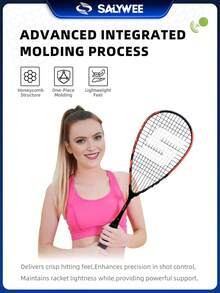 SALYWEE Squash Racket With Free Bag, Full Carbon Fibre Lightweight Squash Racquets, 12*17 String Pattern, Indoor Sports Squash Training Supplies For Men & Women, Professional Competition Sports Gear, Suitable For Intermediate Players - Multicolor - View 12