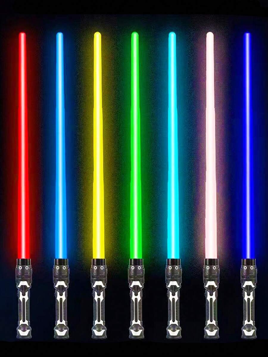 1 pieza/Set Espada láser extensible, juguete antiestrés con palo luminoso, con iluminación aleatoria (baterías no incluidas), algunos colores de piezas aleatorios, espada, juego, decoración navideña, juguete interactivo para niños, regalo de fiesta, regalo de cumpleaños