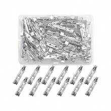 100 Pieces Of Silver Brooch Pin Fasteners, Strip Pins - Suitable For Badges, DIY Projects, Sewing, Party, Wedding Name Tags, And Clothing Accessory Fixation - Multicolor - View 8