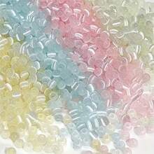 150pcs 4mm High Quality Cat's Eye Seed Beads - Light Pastel Shimmer Smooth Finish, Reflective Loose Beads For DIY Jewelry Making Bracelet Necklace Craft Supplies
