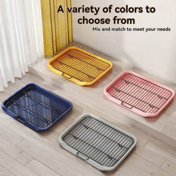 Large Size Iron Wire Pet Toilet, Double-Layer Separation, Prevent Paw Stepping On Feces, Washable