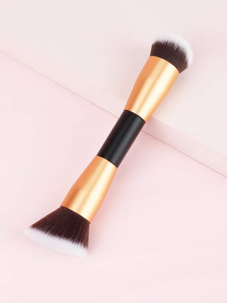 1pc Dual-Ended Basic Makeup Brush, Suitable For Mixing Liquid Powder, Concealer Cream, Blush And Other Cosmetics - Multicolor - View 1
