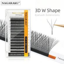 1 件 NAGARAKU 自动开花 W 形绽放 3D 预制扇形睫毛延长 8-15 毫米自然柔和单根睫毛浓密适合嫁接睫毛随机包装发送睫毛簇、睫毛簇、单根睫毛、睫毛、假睫毛 - 黑色 - 查看 4