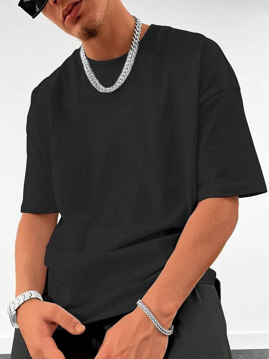 Men's Fashionable Short Sleeve T-Shirt | Exquisite Design | Essential For Summer | Easy To Match, Showcases Your Style - 黑色 - 查看 1