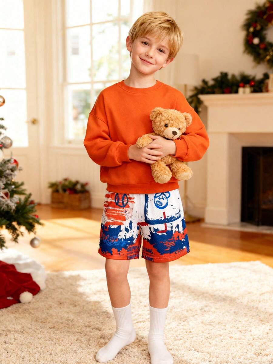 Ice Cream Shorts Boy Clothes, Gifts For Teen Kids Boys Unisex, Trunks Sweatpants Underwear Pants, Boys Christmas PaJChristmas Birthday Gifts For Teenage Dress, Thanksgiving Outfit, School Sport Running Pants, Running Pants, Basketball Shorts - 白色塗鴉 - 查看 1