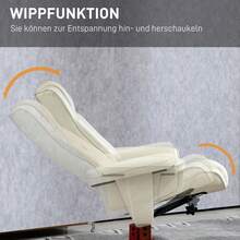 HOMCOM Relaxing Chair With Ottoman, TV Chair With Reclining Function, Rocking Function, Padded Recliner With Adjustable Backrest, Up To 150 Kg, For Living Room, Faux Leather, Cream White - 1 - 查看 2