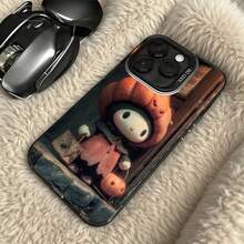 Funda de Teléfono Transparente Clara con Personaje de Pato Lindo Llevando Sombrero y Sosteniendo Calabaza Diseño de Tema Otoñal para iPhone 14 13 12 11 Pro Max y  Galaxy S23 S22 S21 S20 Adecuada para Todas las Estaciones Opción de Regalo Ideal - Plateado - Ver 5