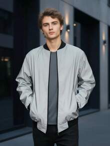 Chaqueta Bomber Reflejante Rompe Vientos De Alta Visibilidad - Gris - Ver 3