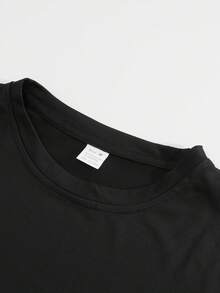 Bộ đồ nam 2 món màu đen nhẹ, kiểu dáng thường ngày, áo thun rộng + quần short kaki, trang phục thể thao thoải mái phù hợp cho bãi biển, kỳ nghỉ, du lịch. - màu đen - Xem 5