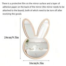 Acrylic Mirror Animal Wall Decor For Kids Room, Bedroom Wall Decoration (The Mirror Surface Has A Protective Film, And The Back Has A Layer Of Adhesive Paper That Needs To Be Peeled Off After Receiving The Item)