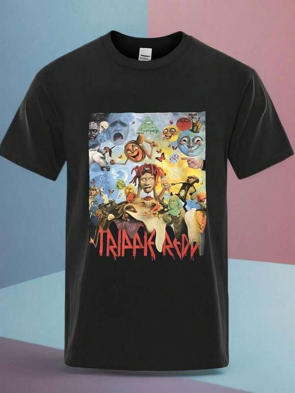 Payeah Trippie Redd Official Merchandise Lifes A Trip Album Promo Rap Tee - Men's Heavyweight 180gsm Cotton T-Shirt With Vibrant Digital Print, Regular Fit Short Sleeve Round Neck Casual Streetwear For All Seasons