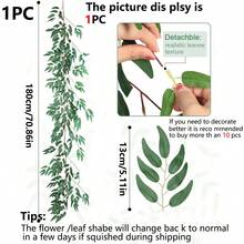 1/50pcs Willow Wreath, Artificial Green Hanging Leaves Vines, Fake Plants, Floral Bouquet, Suitable For Background Arch Wall Decor, Home Decor, Wedding Decor, Tabletop Decor, Spring Decor, Room Decor, Balcony Decor, Kitchen Supplies, Dining Room Decor, Bedroom Decor, Bathroom Supplies, New Year Decor, Bridal Bouquet, Birthday Party Decor, Holiday Decor, Anniversary, Fireplace Decor, Garden Supplies, Etc.