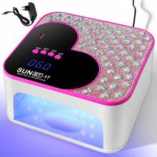 LIMEGIRL 2-in-1 UV LED Nagellampe, Gel-Nagellack-Aushärtungslampe mit USB-Anschluss, einstellbares Zusatzlicht, professioneller Nagel-Trockner, funkelndes Diamant-Design, schnell trocknende LED-Nagellampe, 4 Timer-Einstellungen, geeignet für Zuhause und Salon, tolles Geschenk für Mädchen und Frauen zu Thanksgiving - EU C-Typ Stecker (220-240V) - Übersicht 9