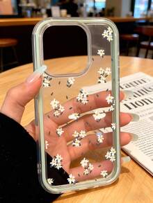Funda de teléfono con esquema de color de dopamina y patrón floral, compatible con iPhone 15/16 Pro Max, funda de teléfono anti-caída creativa para Apple 11/12/13/14 Pro - Azul claro - Ver 2