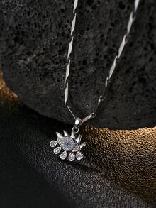 1 chiếc vòng cổ mắt xanh phong cách Punk dành cho nam, thiết kế cao cấp - Bạc - Xem 1