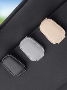 1 Universal Car Litchi Texture PU Material Sun Visor Glasses Clip, Car Glasses Frame, Car Accessories, Glasses Storage Holder, Suitable For Self-Driving Tours, Vacations, Back To School, Weekend Camping, Can Also Be Used As A Gift For Mother, Girlfriend, Boyfriend, Father, A Perfect Gift, Travel Essentials, Travel Accessories, Travel Bags, Vacation, Holidays, School Supplies, Glasses Case, Sunglasses, Women - Multicolor - View 6