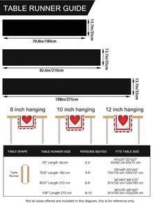 Polyester Rectangular Tablecloth With Large Red Hearts And Love Patterns, Durable And Decorative, Suitable For Romantic Dinners And Anniversary Celebrations - Multicolor - View 2