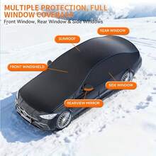 1件装汽车挡风玻璃雪罩，全覆盖，绑带固定，防强风，汽车遮阳挡雪，防雪防冻，四季通用，汽车雪罩，冰雪防护产品，适用于大多数车型，可作为节日礼物