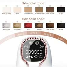 1台脉冲光激光脱毛仪，触控操作，5档亮度调节，999,990次闪光，电解脱毛，无痛永久脱毛，IPL激光脱毛，适用于女性比基尼部位、腿部和全身，家用脱毛 - 查看 9