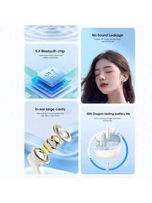 PHILIPS 惠普新款无线蓝牙耳机：入耳式，迷你设计，适用于游戏和跑步，支持主动降噪，兼容手机和电脑，H23C - 白色 - 查看 6