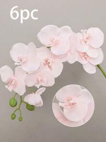 1 支仿真蝴蝶兰，9 根逼真的大号蝴蝶兰花茎，经典风格仿真兰花插花，装饰性丝绸蝴蝶兰，适合情人节、母亲节、客厅家居装饰、酒店婚礼花艺布置。