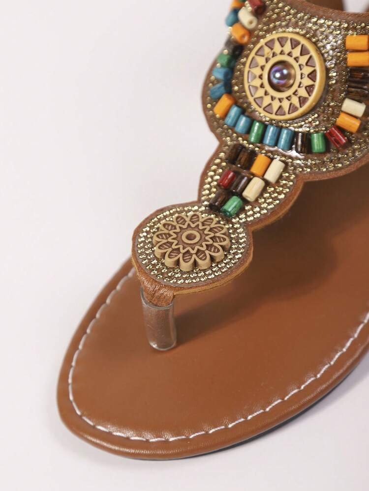 Neue Sommer Vintage Boho Lässig Sandalen mit weicher Sohle - Braun - Übersicht 2