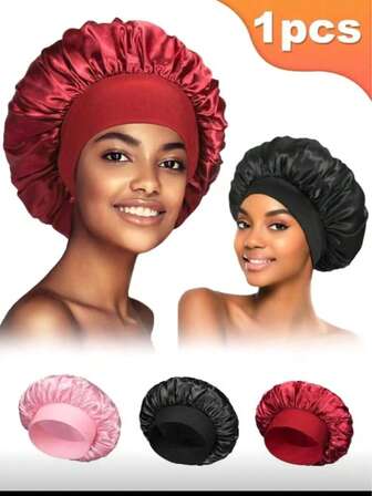 Silk Bonnet For Sleeping, Satin Hair Bonnets, Soft Elastic Band Silk Sleep Cap, Silk Hair Wrap For Curly Hair, Adjustable Strap, Silky Feel, Hair Protect Cap, Women's Birthday Gift, Satin Cap, Wear Resistant, Adjustable Cap, Sleep Cap, Bowknot Cap For Women & Men Hair Bonnet Shower Towels For Beaty Salon, Hotel Sports,Home Essentials, Towel, Skin Care