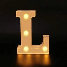 26 Letter LED Lights Luminous Number 0-9Lamp Wedding Birthday Christmas Decoration Decoration Night Light Party Bedroom 16CM Height (Without Battery) - White - View 15