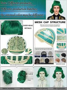 Heat Resistant Short Curly Synthetic Bob Hair Funny Cosplay Wig, Fluffy And Natural Look, Beginner Friendly, Premium Glueless Coily Hair Joker Horror Clown Scary Evil Killer Joker Devil Creepy Masquerade Parties Costume Wig For Men Women Daily Holiday Christmas Halloween Anime Movie Music Outfit, Stage Performance Accessories, Ideal Choice For Gifts - Multicolor - View 8