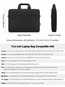 TECOOL 14-17.3 Inch Laptop Bag With Padded Shoulder Strap,Waterproof Briefcase Shockproof Messenger Bag For 14-17.3'' Inch ASUS HP Laptop And Other Brands Of Laptops, Black