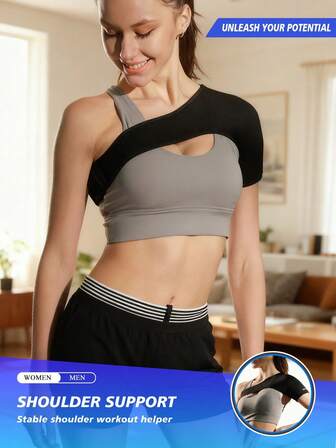 VBOSI Small Size 1 Piece Adjustable Shoulder Support Brace – Compression Sleeve For Rotator Cuff For Men & Women