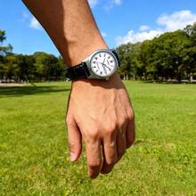 Casio 卡西欧男士白色罗马数字表盘黑色皮表带石英表 MTP-V006L-7B - 白色 - 查看 4