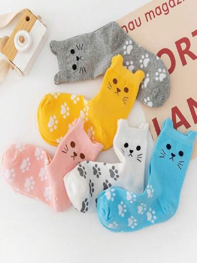 Meias unissex de cano médio com estampa de gatinhos fofos e personalizados, perfeitas para o dia a dia, ocasiões casuais, encontros, festas e como presente para o Dia de Ação de Graças, Natal, Dia dos Namorados e aniversário da namorada.